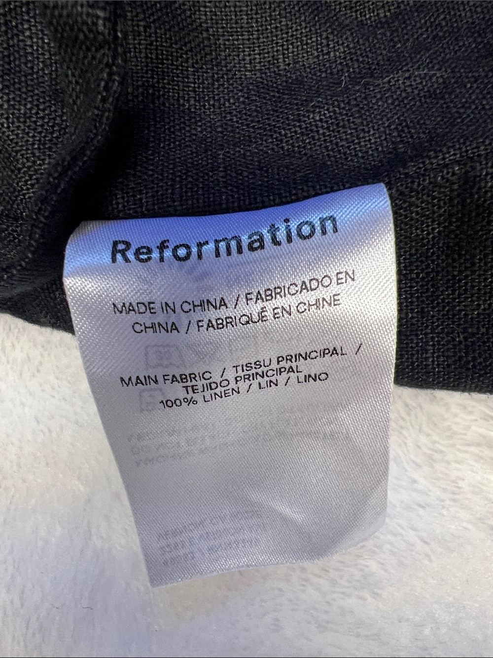 Reformation Black Square-Neck Cropped Camisole 100% Linen - Picture 7 of 7